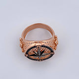 Cardinal Star Ring 9.25gr / Size 10 1/4 / Black Zircons Two-tone Black and Rose Gold 18K $
