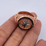 Cardinal Star Ring 9.25gr / Size 10 1/4 / Black Zircons Two-tone Black and Rose Gold 18K $
