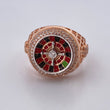 Roulette Ring 10.85gr / Size 11 1/2 / White Zircons Two-tone White and Rose Gold 18K $