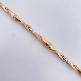 Bracelet Dubai 18.85gr / 17.5cm / 5.5mm White Zircons Three 18K Golds $