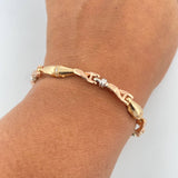 Bracelet Dubai 18.85gr / 17.5cm / 5.5mm White Zircons Three 18K Golds $
