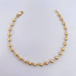 Pulso Tipo Militar 3.1gr / 19.2cm / 3.8mm Bolas Diamantadas Oro Amarillo 18K &
