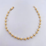 Pulso Tipo Militar 3.1gr / 19.2cm / 3.8mm Bolas Diamantadas Oro Amarillo 18K &