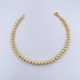 Bracelet Military Type 4.55gr / 19.1cm / 4mm Beads Yellow Gold 18K Diamantadas $