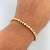 Bracelet Military Type 4.55gr / 19.1cm / 4mm Beads Yellow Gold 18K Diamantadas $