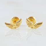 Stud Earrings Angel Wings 0.6gr / 9.3mm 18K Gold ©