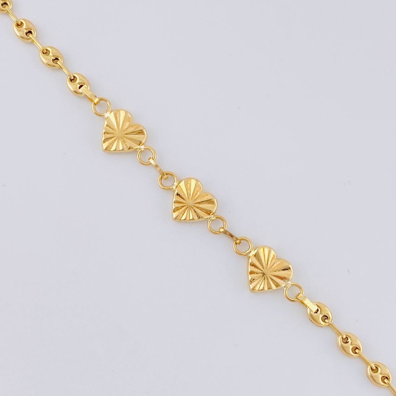 Gc Heart Diamond Cut Bracelet 2.45 g / 7 1/4 in / 3.2 mm 18K Yellow Gold