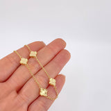 Pulso Espiga Trebol Diamantado 3.45 g / 7 1/2 in / 1.4 mm Oro Amarillo 18K