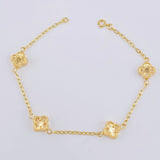 Pulso Espiga Trebol Diamantado 2.85 g / 7 3/4 in / 1.5 mm Oro Amarillo 18K