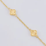 Pulso Espiga Trebol Diamantado 2.85 g / 7 3/4 in / 1.5 mm Oro Amarillo 18K