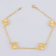Diamond Cut Clover Bracelet 3.4 g / 7 1/2 in / 1.7 mm 18K