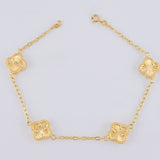 Pulso Espiga Trebol Diamantado 2.7 g / 7 in / 1 mm Oro Amarillo 18K