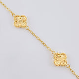 Pulso Espiga Trebol Diamantado 2.7 g / 7 in / 1 mm Oro Amarillo 18K