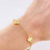 Diamond Cut Clover Bracelet 3.4 g / 7 1/2 in / 1.7 mm 18K