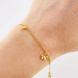 Pulso Espiga Dijes 2.35 g / 7 1/2 in / 1.4 mm Oro Amarillo 18K