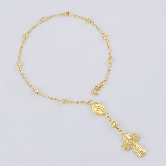Pulso Denario Virgen Milagrosa 2.5 g / 7 1/4 in / 3 mm Oro Amarillo 18K