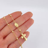 Pulso Denario Virgen Milagrosa 2.5 g / 7 1/4 in / 3 mm Oro Amarillo 18K
