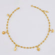 18K Yellow Gold Gc Pendants Anklet 3.8 g / 10 in / 3.2 mm