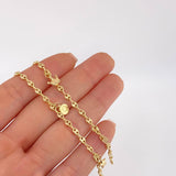 18K Yellow Gold Gc Pendants Anklet 3.8 g / 10 in / 3.2 mm