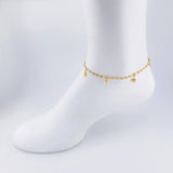 18K Yellow Gold Gc Pendants Anklet 3.8 g / 10 in / 3.2 mm