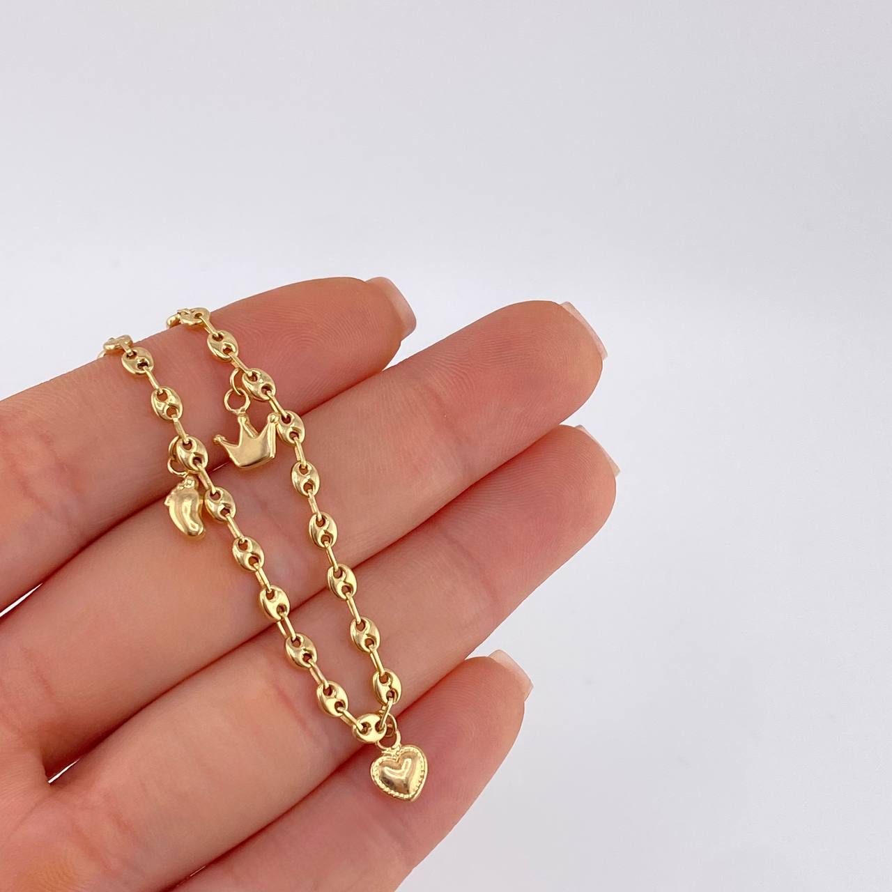 Tobillera Gc Dijes 3.95 g / 10 1/2 in / 3.1 mm Oro Amarillo 18K