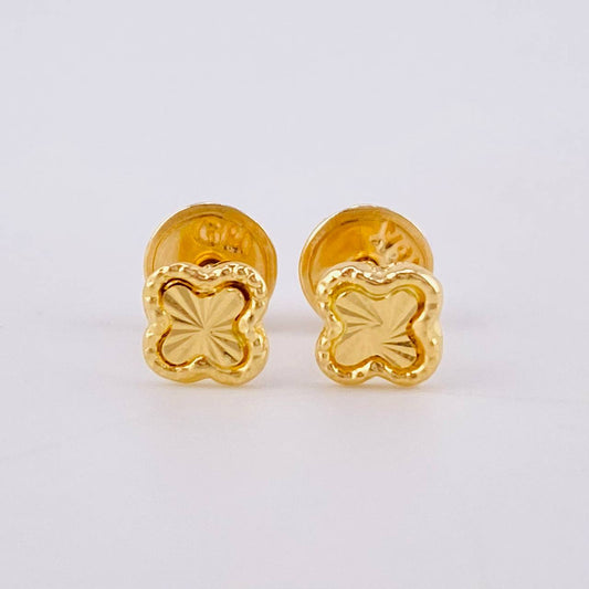 Topos Trebol Diamantado 0.45 g / in / 5 mm Oro Amarillo 18K