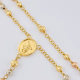 San Miguel Rosary 10.55 g / 22 1/2 in / 4 mm Three Golds 18K