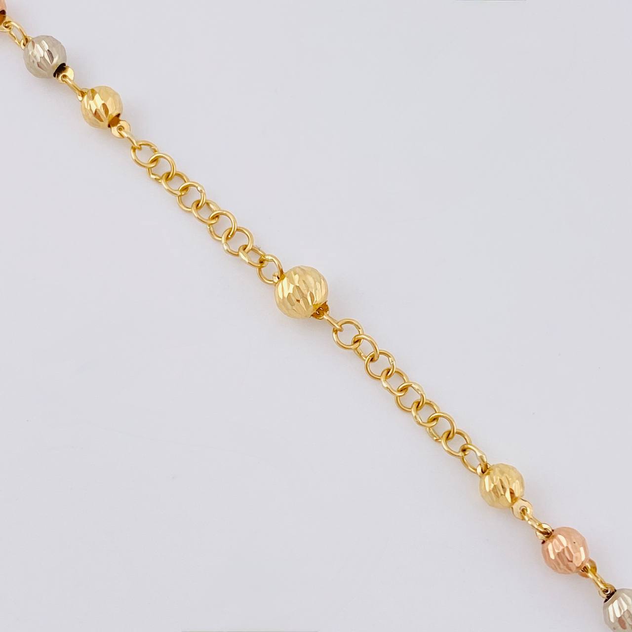 San Miguel Rosary 10.55 g / 22 1/2 in / 4 mm Three Golds 18K