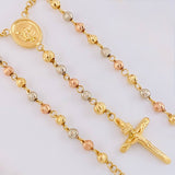 San Miguel Rosary 10.55 g / 22 1/2 in / 4 mm Three Golds 18K