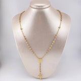 San Miguel Rosary 10.55 g / 22 1/2 in / 4 mm Three Golds 18K