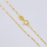 Mirror Flower Chain Set + Bear Pendant Ts / 1.25gr / 17 3/4 in 18K Yellow Gold