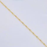 Mirror Flower Chain Set + Bear Pendant Ts / 1.25gr / 17 3/4 in 18K Yellow Gold