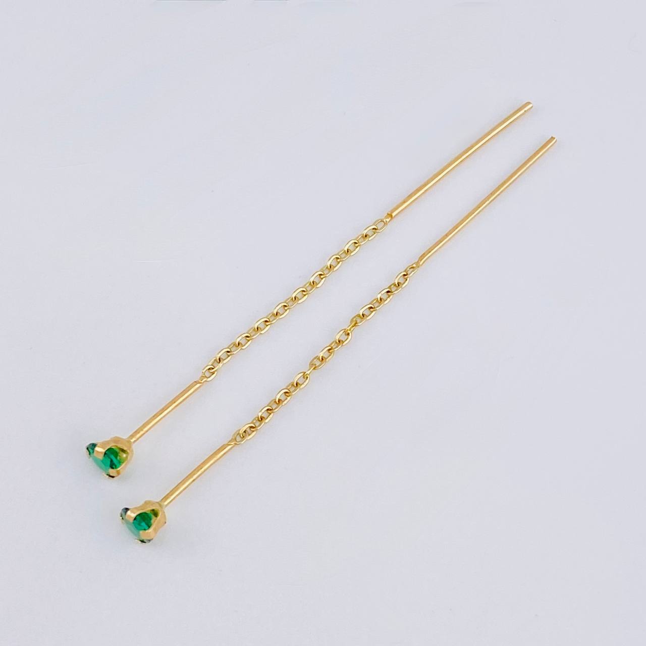 Stud Earrings Chain Long 0.95 g / 2 1/4 in 18K Yellow Gold