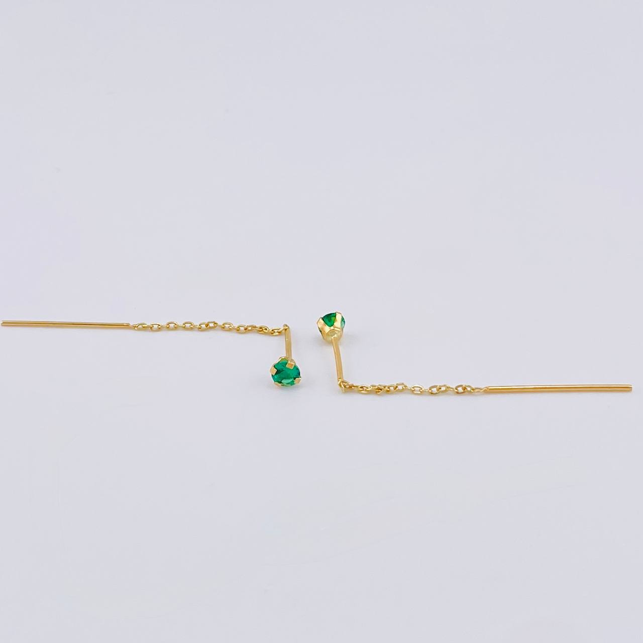 Stud Earrings Chain Long 0.95 g / 2 1/4 in 18K Yellow Gold