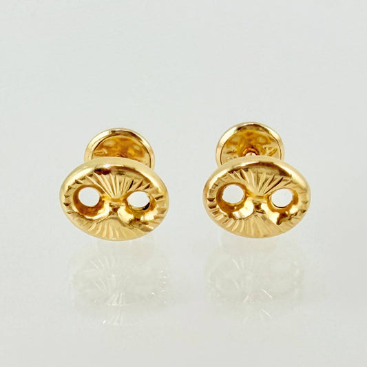 Stud Earrings GC 0.8gr / 8mm Yellow Gold 18K ©