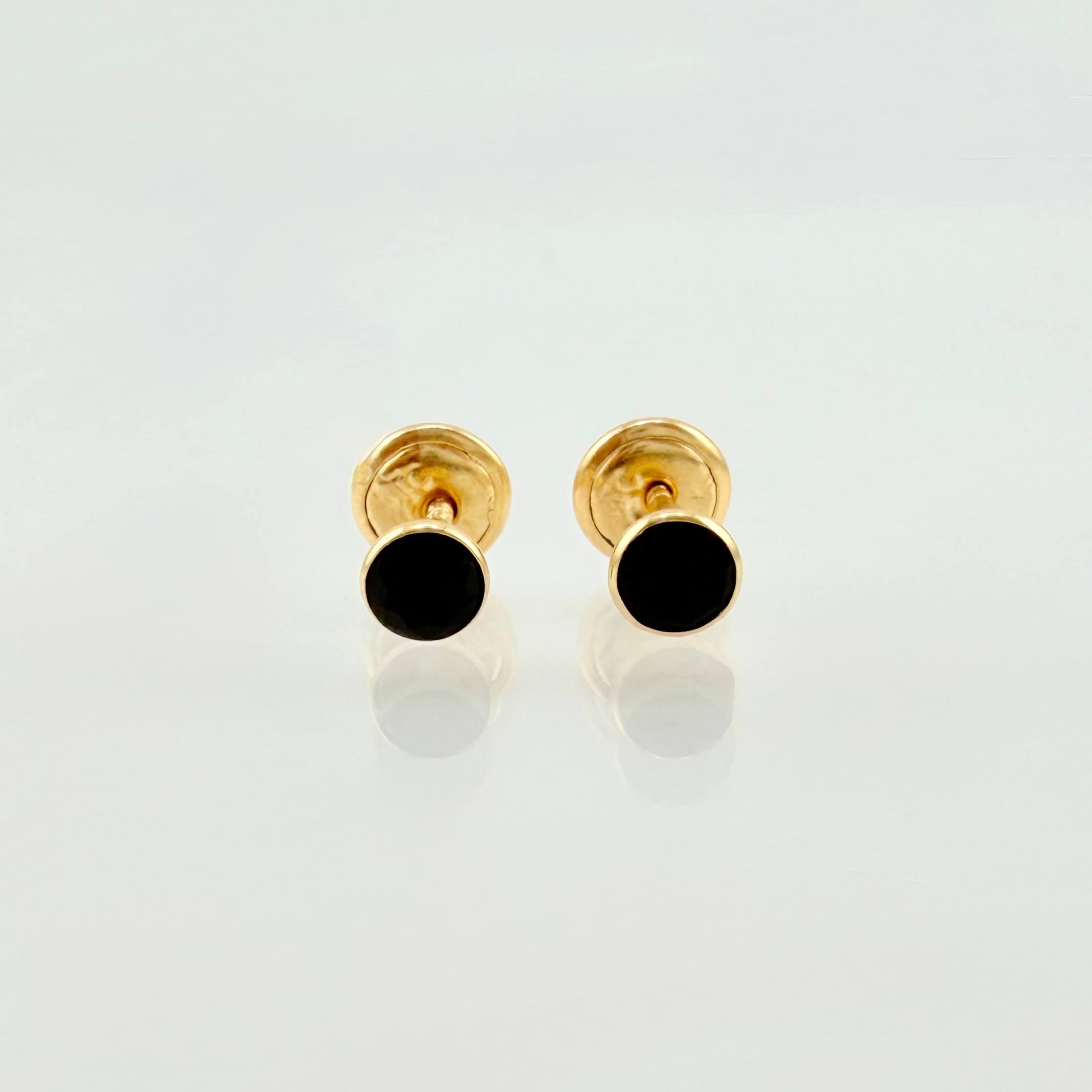 Bezel Stud Earrings 0.6gr / 4mm Yellow Gold 18K