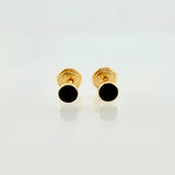 Bezel Stud Earrings 0.6gr / 4mm Yellow Gold 18K