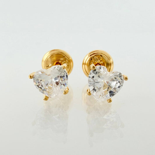 Stud Earrings Heart 1.05gr / 5.1mm Yellow Gold 18K ©