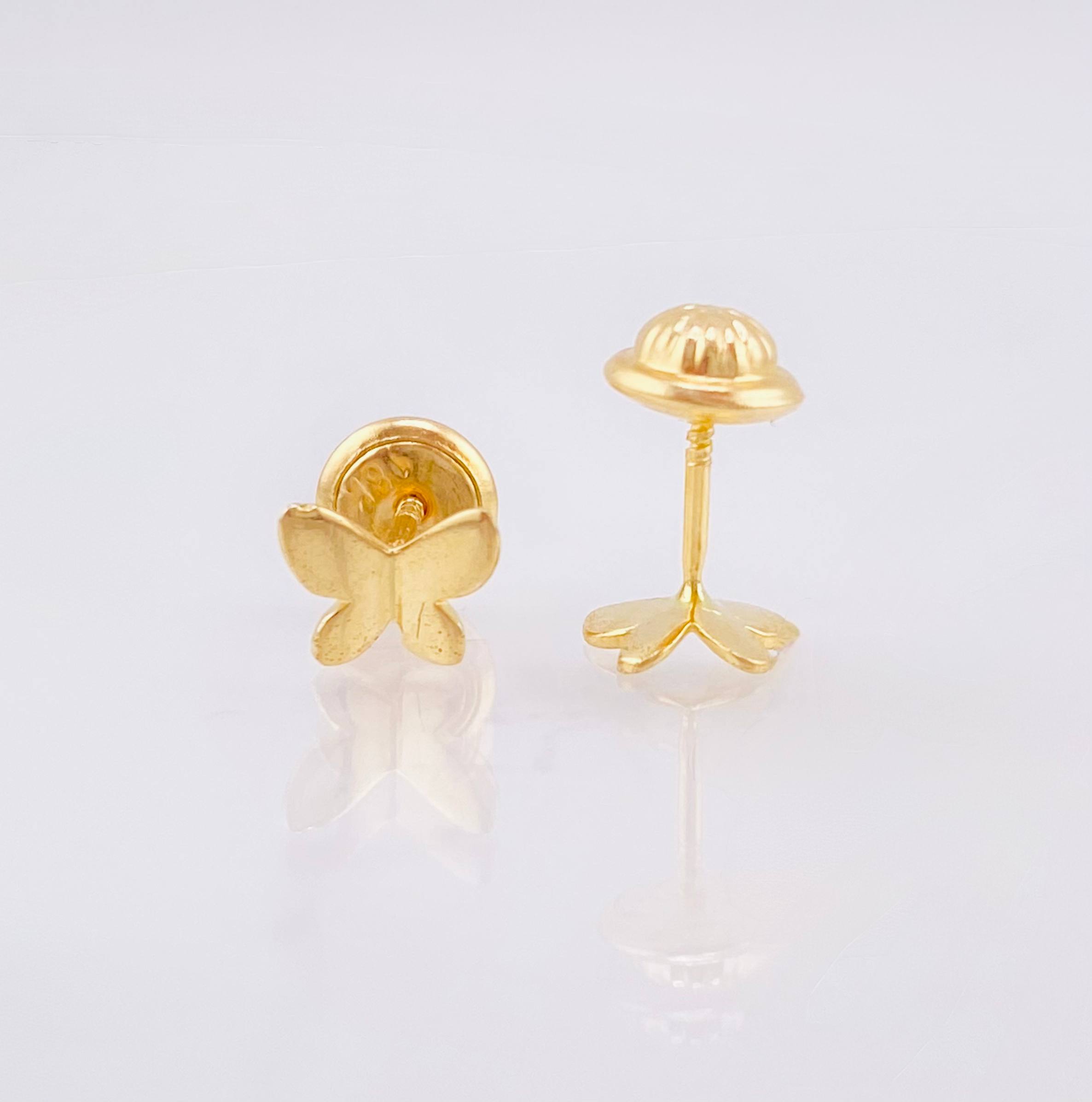 Topos Mariposa 0.7gr / 5mm Oro Amarillo 18K