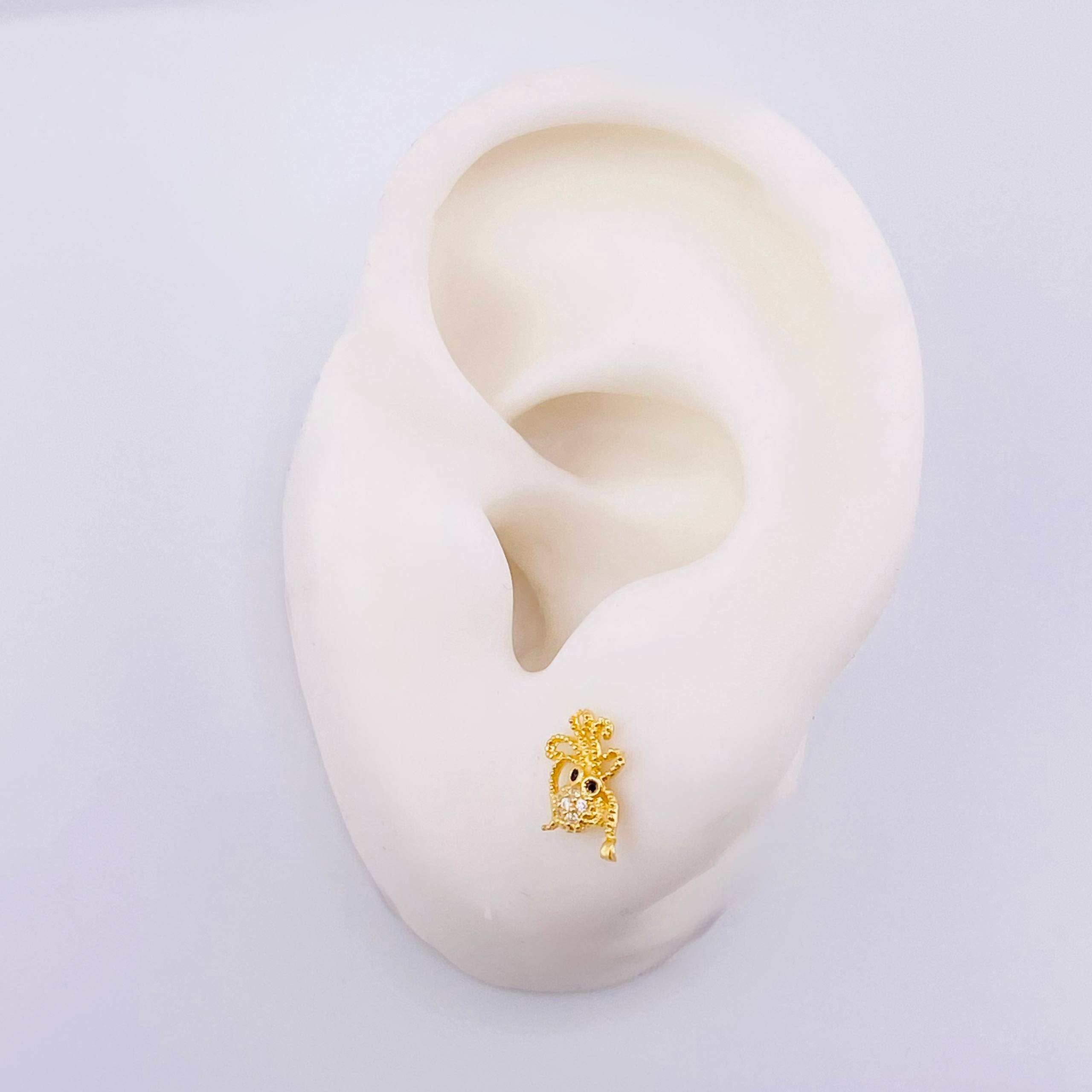 Topos Pulpo 1.05gr / 8mm Oro Amarillo 18K
