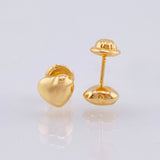 Stud Earrings Heart 0.65gr / 6.1mm 18K Yellow Gold ©