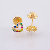 Heart Silhouette Stud Earrings 0.85gr / 5.5mm 18K Yellow Gold