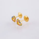 Heart Silhouette Stud Earrings 0.85gr / 5.5mm 18K Yellow Gold