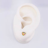 Heart Silhouette Stud Earrings 0.85gr / 5.5mm 18K Yellow Gold