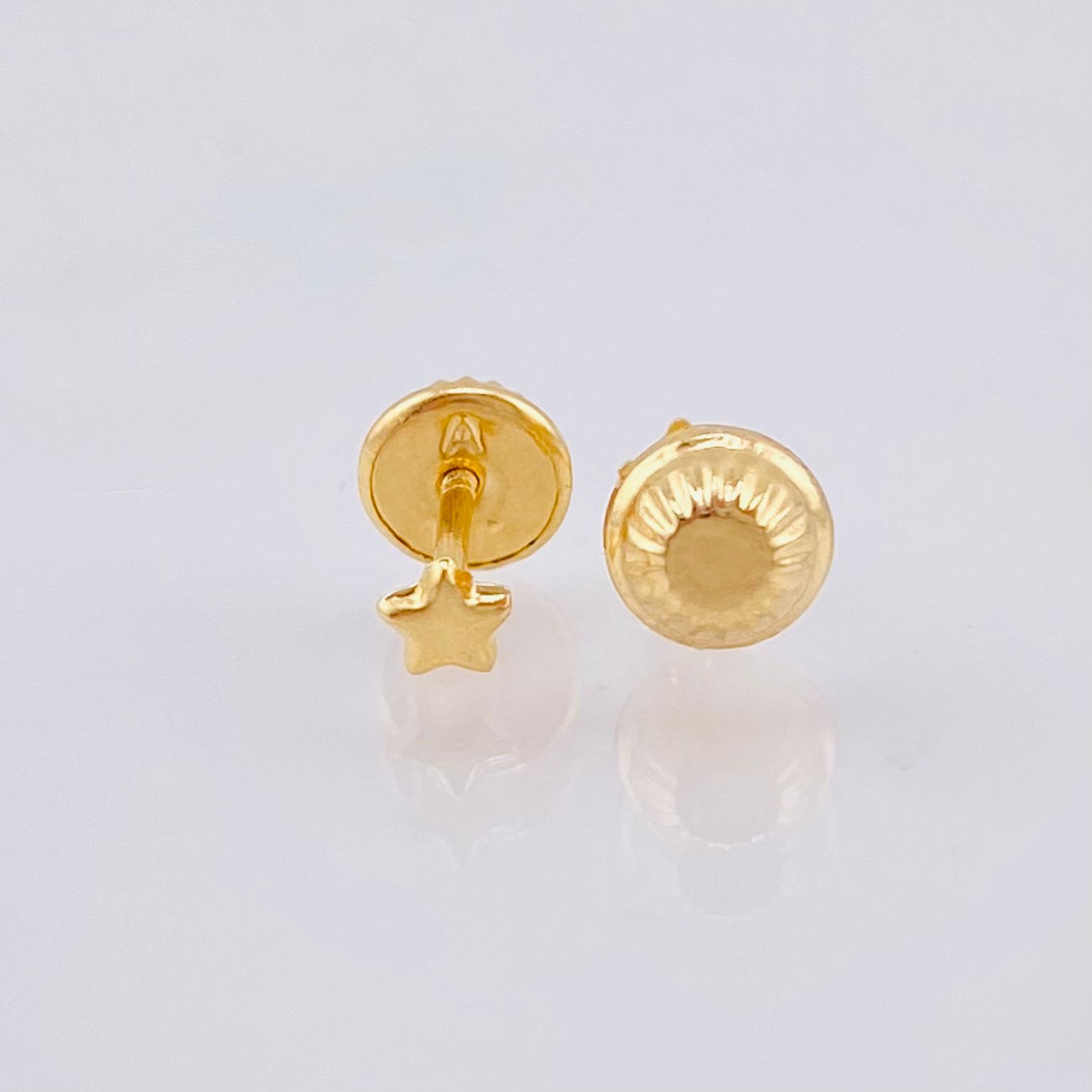 Stud Earrings Star 0.4gr / 3.2mm Yellow Gold 18K