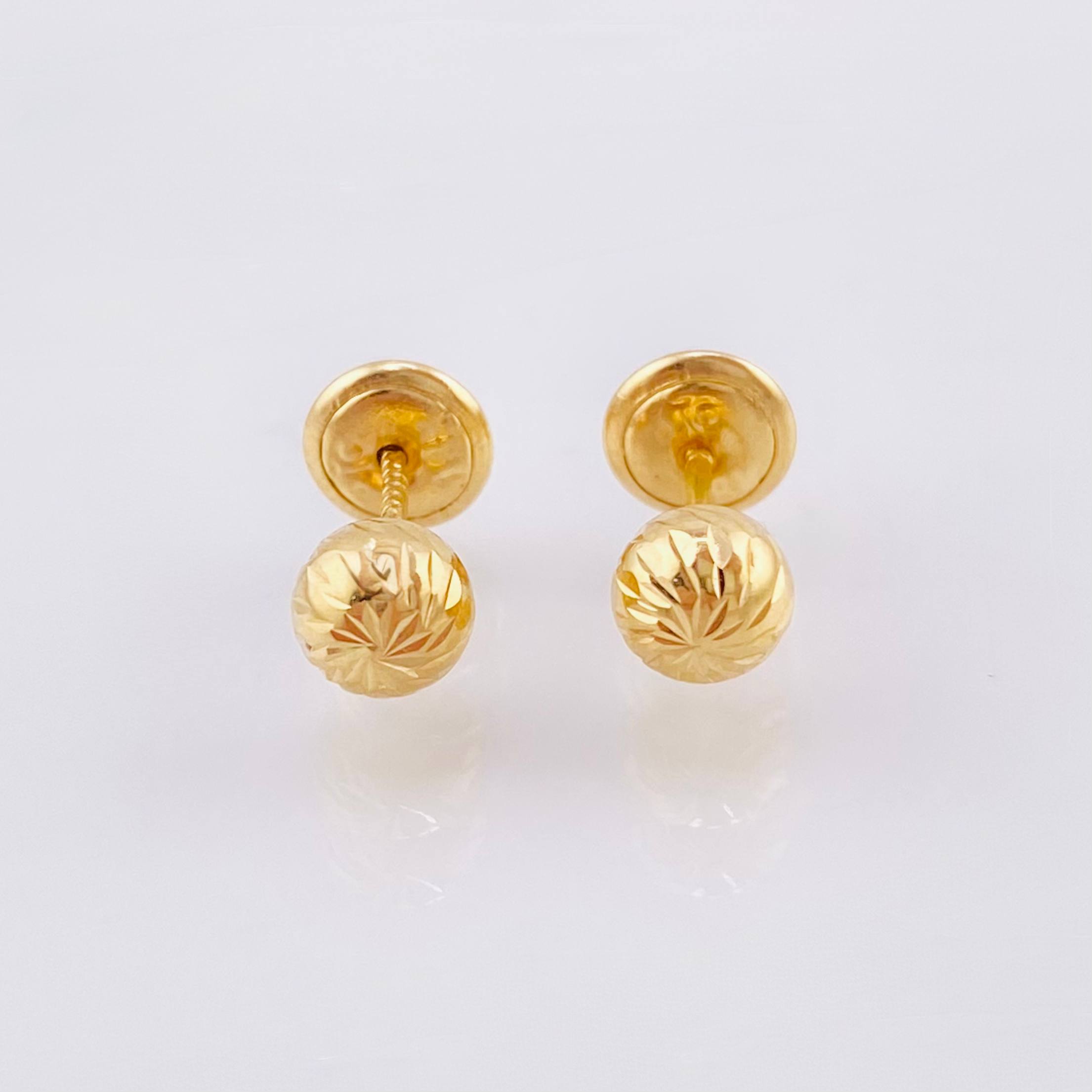 Topos Bola Diamantados 0.6gr / 5mm Oro Amarillo 18K