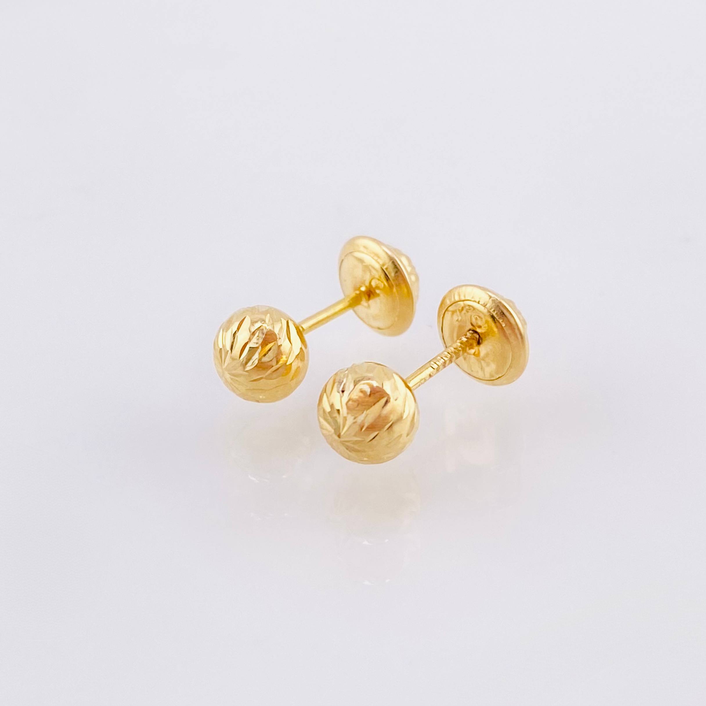 Topos Bola Diamantados 0.6gr / 5mm Oro Amarillo 18K