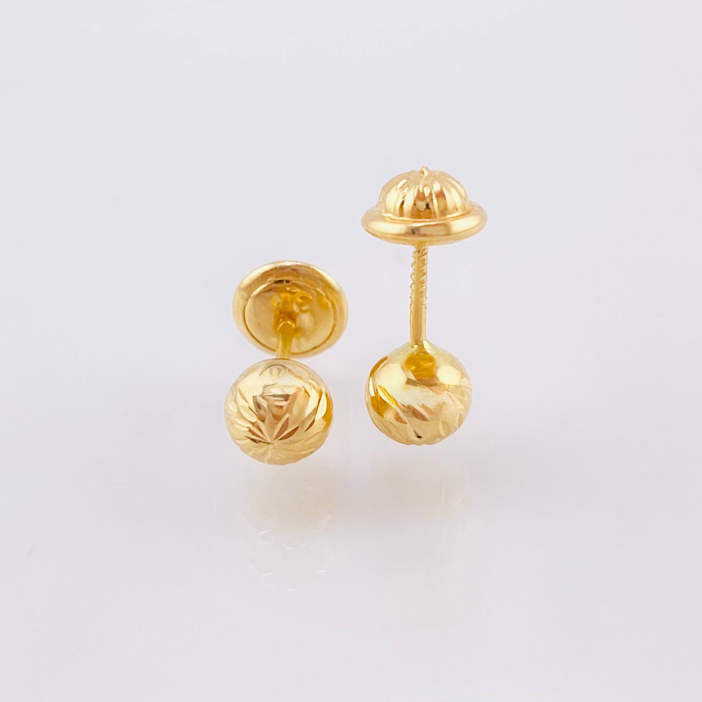 Topos Bola Diamantados 0.6gr / 5mm Oro Amarillo 18K