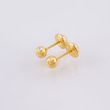 Diamond Cut Bead Stud Earrings 0.5 g / in / 4 mm 18K Yellow Gold