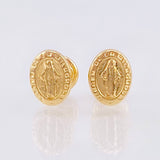 Stud Earrings Miraculous Virgin 0.75gr / 8.2mm Yellow Gold 18K ©